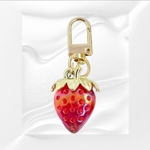 Strawberry Bag Charm Keychain Zipper Pull